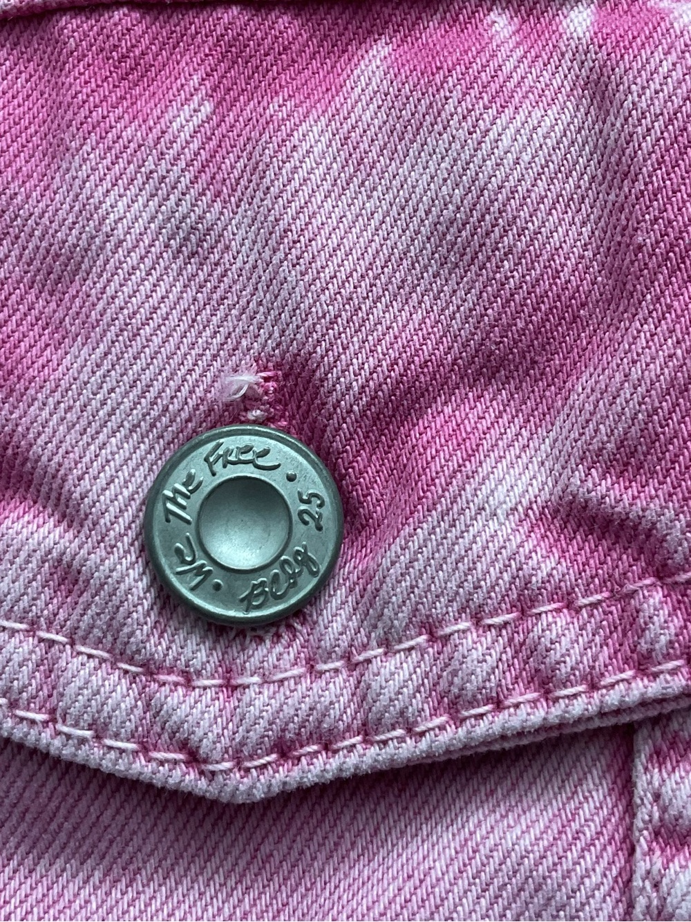 Free People Pink Washed Denim Jacket - Picture 12 of 12